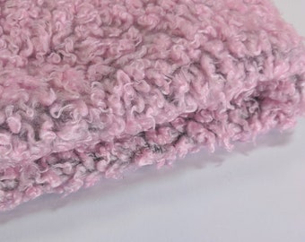 Blossom Pink Curly Fur - Various Size Animal Fur - 15mm Pile High Quality - Teddy Bear & Animal Toy