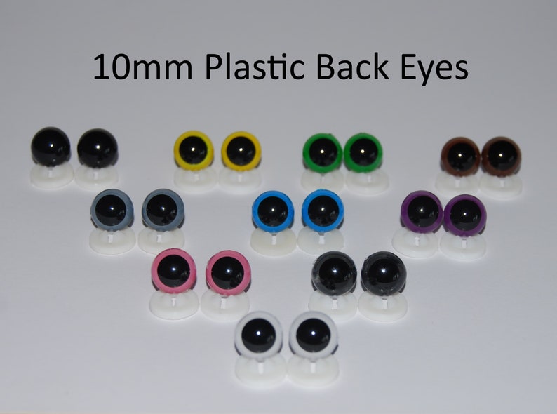 10mm Plastic Back Eyes Choice of Colours Safety Eyes With Etsy