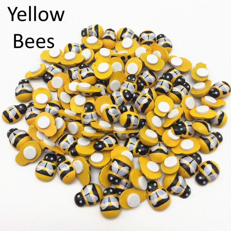 Mini Wooden Self Adhesive Bees Choice Of Sizes Card Etsy