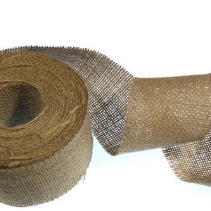 Hessisch (jute, jute) lint met snij- en draadrand voor kunst en handwerk - verschillende lengtes