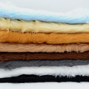 Faux Fake Fun Animal Fur - Plain Colours - Soft 15mm Pile - Sold in Various Lengths - DIY Teddy Bear Crafts