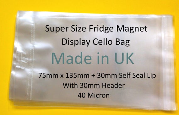 Artists Cello Size 157mm x 210mm 30mm lip A5 Cellophane Display Bag 
