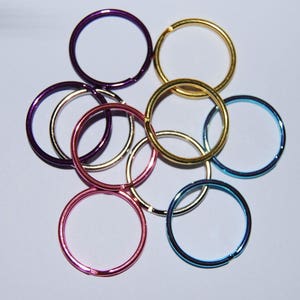 15mm Plain Round Double Loop Split Ring - Choice of Colours & Mixed - for Keyrings and Craft Making