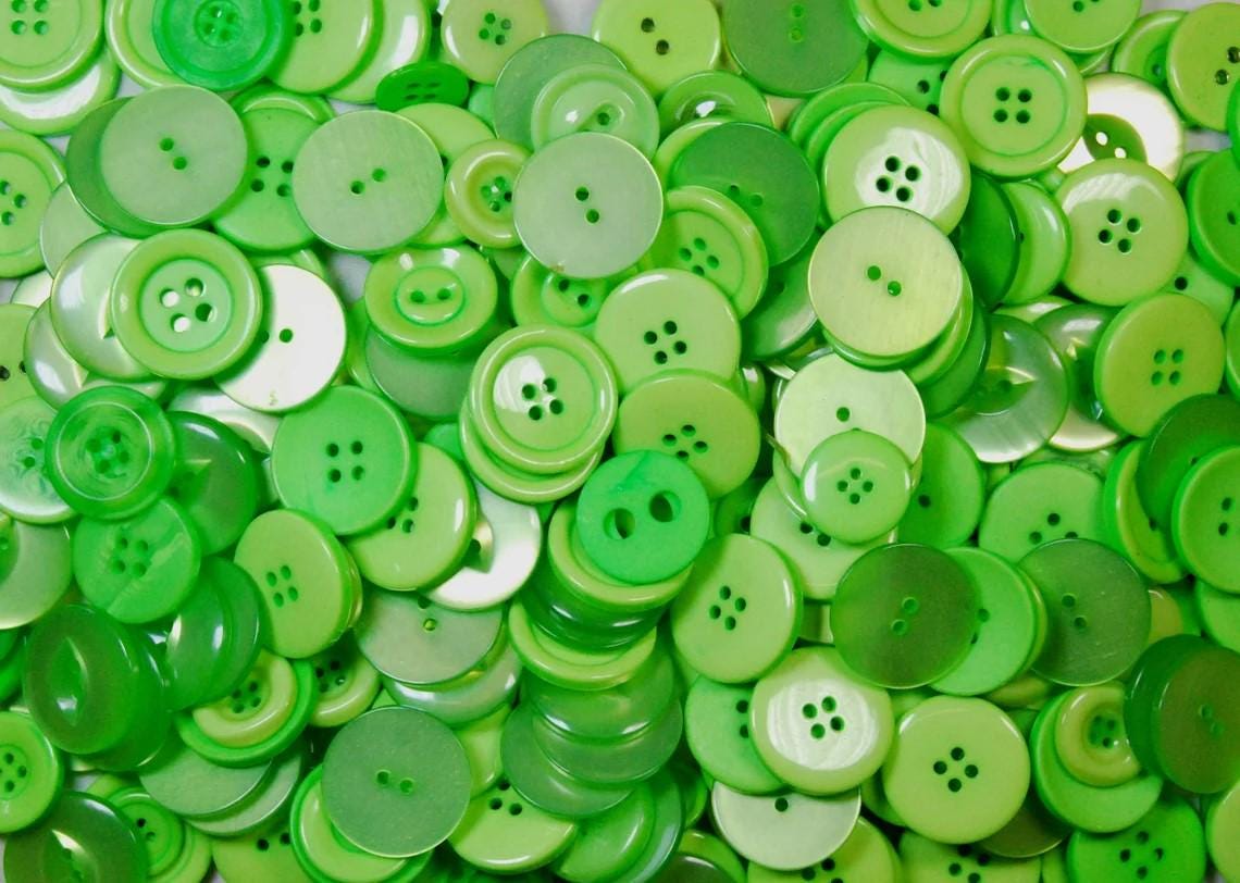 Lime Green Buttons - Various Mix Sizes & Weights - Vibrant Colours ...