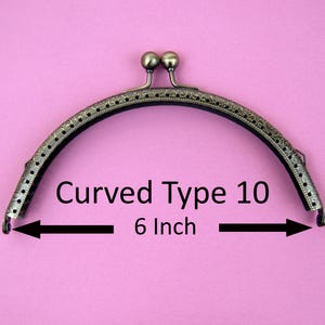 6&quot; Curved Purse Clasps - Curved Type 10 Antique Brass - Bag Accessories and Bag Making