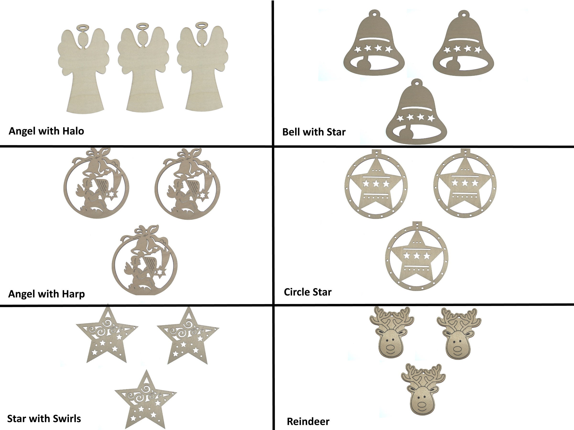 Wooden Tags Shapes / Christmas / Hanging Decorations / Xmas - Etsy UK