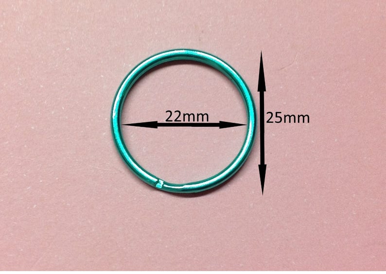 25mm Plain Round Double Loop Split Ring - Choice of Colours - for ...