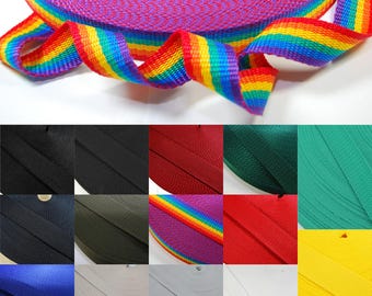 38mm Polypropylene Webbing Strap Tape - Various Colours & Lengths Available - Crafts, Upholstery, Bags, Belts