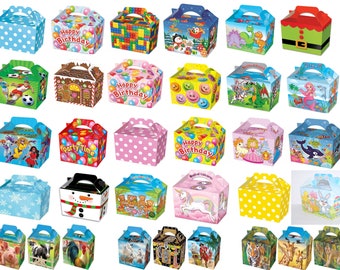 Children's Party Food/Popcorn Boxes - Choice of Designs - Favour/Treat/Loot Boxes