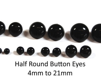 Coudre des boutons demi-ronds noirs unis pour la fabrication de peluches ours en peluche/animaux