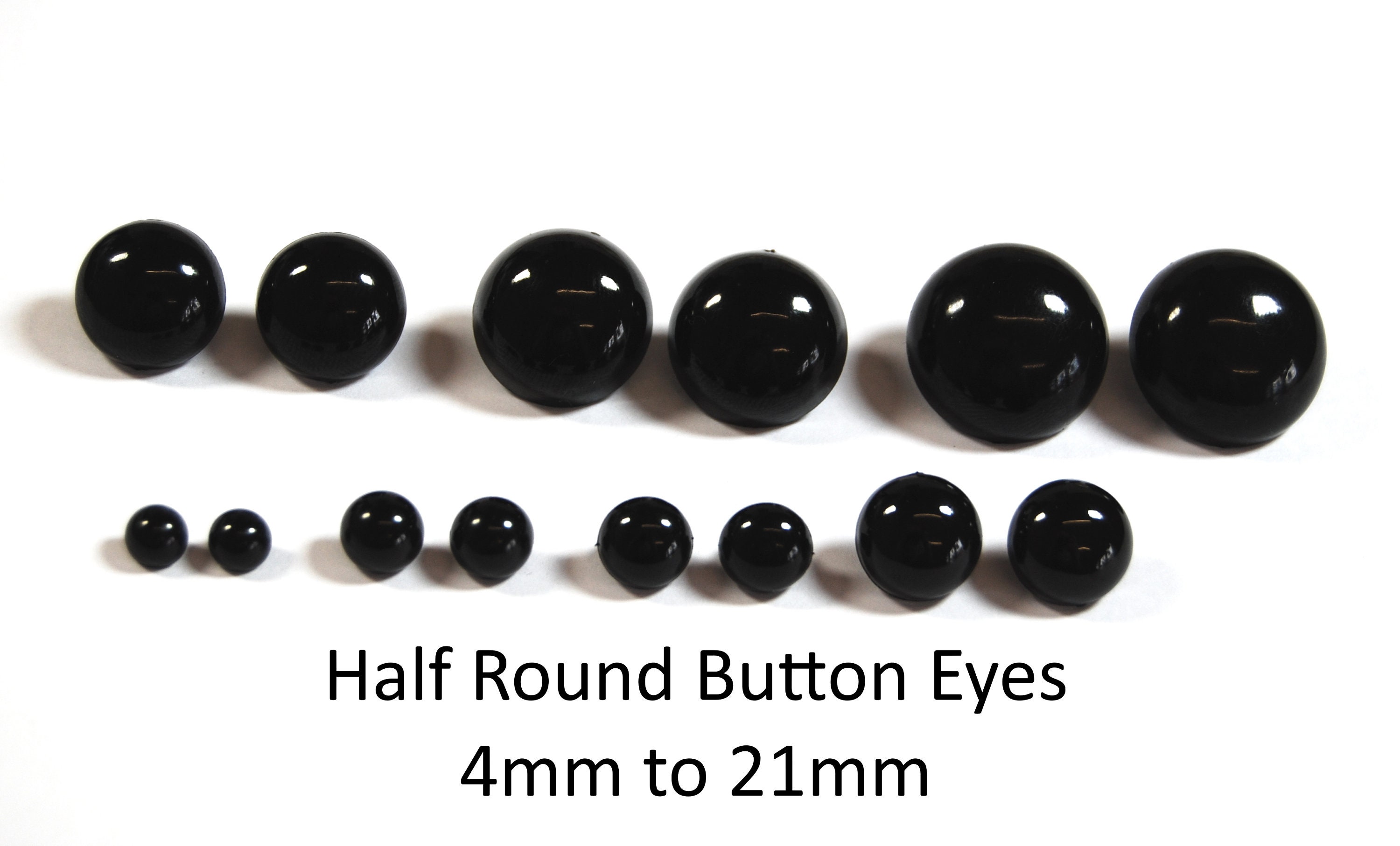 Solid Black Safety Eyes (Straight) - 6mm