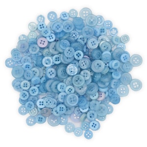 Baby Blue Tiny Buttons - Various Mix Sizes & Weights - Vibrant Colours Crafts Scrapbooking Card Making