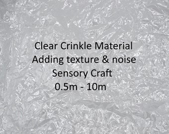 Crinkle Material - Plastic Film - Adds Texture & Noise to Crafts, Sensory Aids and Fiddle Blankets