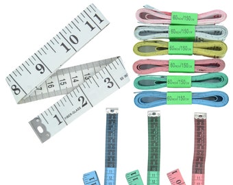 Tape Measures - Soft Flat Double Sided 2 Scales - Body Measurements, Seamstress, Tailor - Sewing Accessories