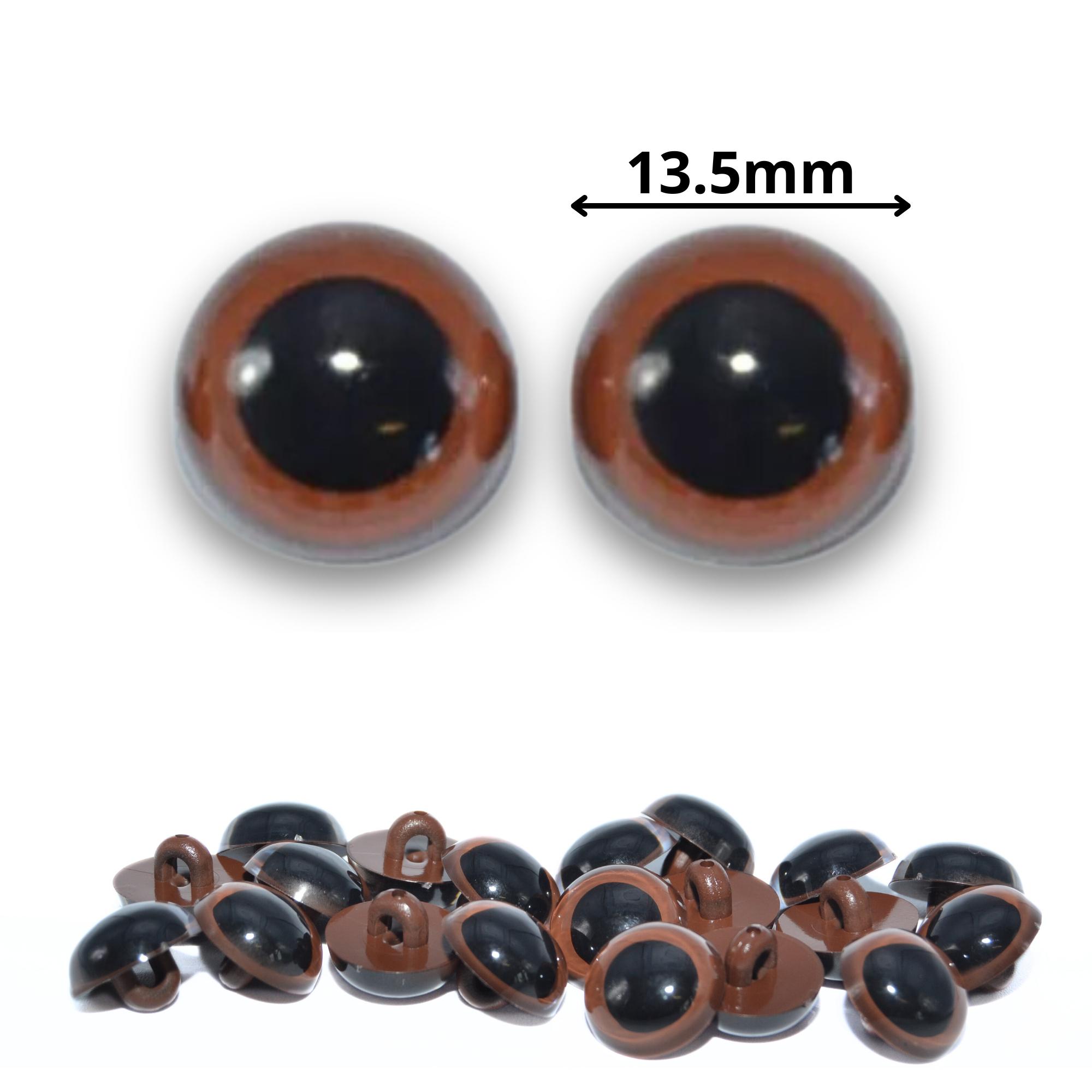Celloexpress 10.5mm Mixed Colour Sew On Eyes - 5 Pairs For Teddy Bears & Soft Toys (Amber, Black, Blue, Brown)-493752