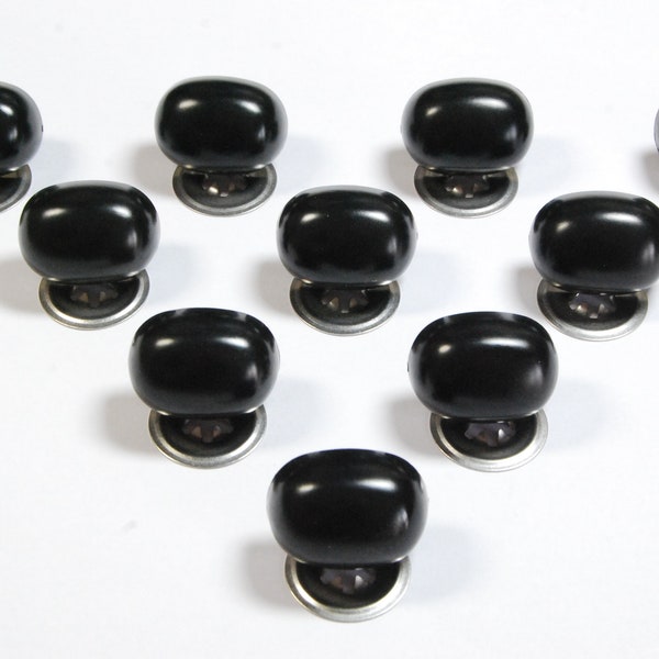 Oval Noses with Metal Backs - Black - Character Safety Nose for Soft Toys - Various Sizes - 11mm to 35mm
