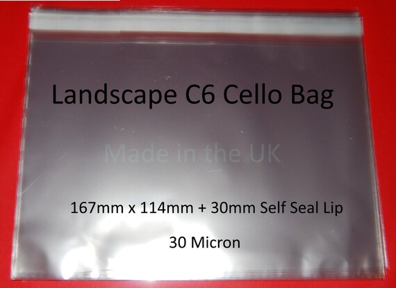 Zellophanbeutel C6 Selbstklebend – 120x162 Mm + 30 Mm Klappe, Transparent, 30 Mikron, 100 Stück