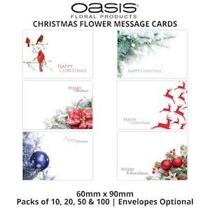 Cartes à message OASIS® Fleurs de Noël - Enveloppes en option - Fournitures pour fleuriste
