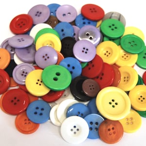 Large Mixed Buttons - Lovely Coloured Buttons Mix Weights - Bags Various Sizes and Colours