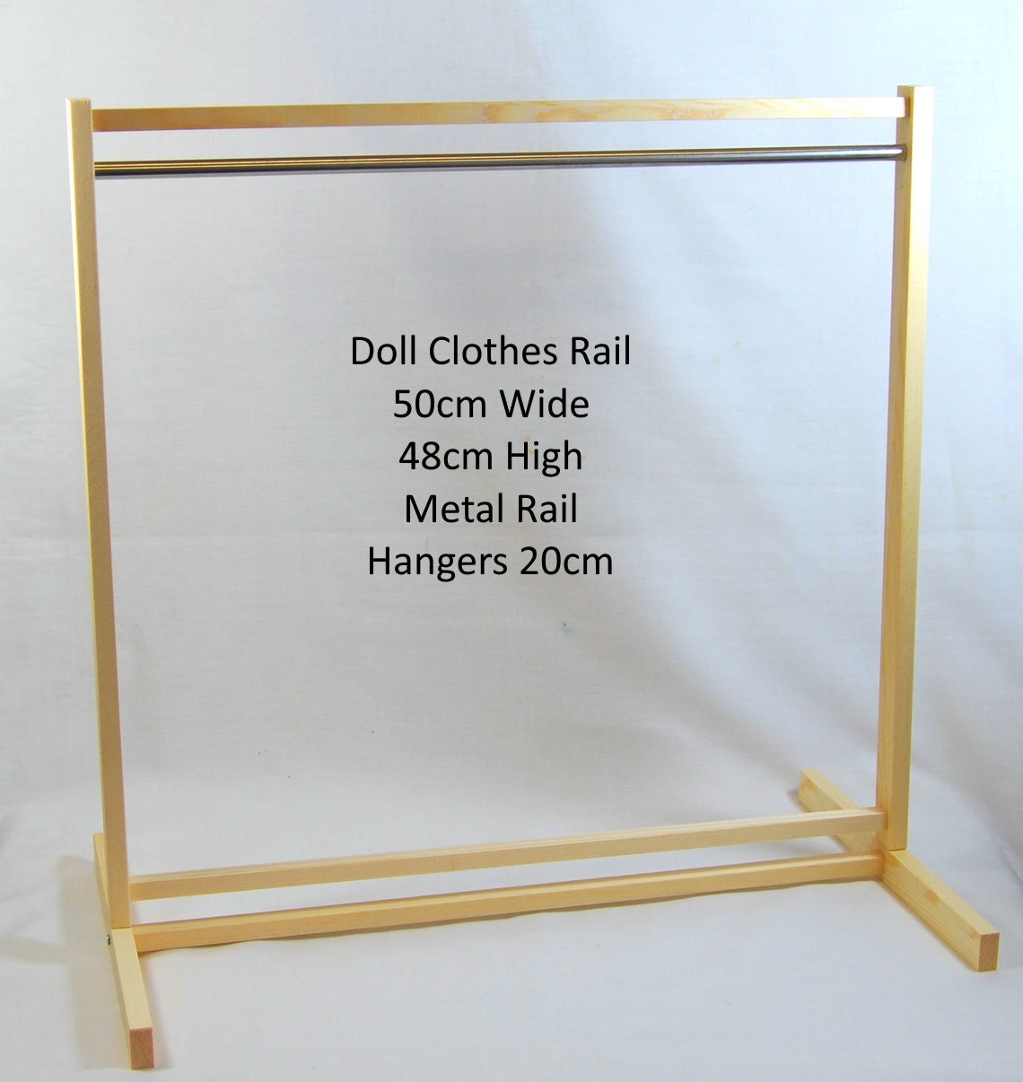 Wooden Mini Clothes Rail With Optional Hangers for Dolls Clothes