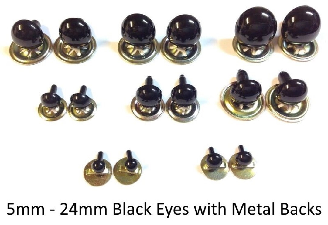 BLACK Safety Eyes, Available in 14 Different Sizes 4.5mm to 24mm Amigurumi  Safety Eyes, Teddy Bear Eyes, Craft Safety Eyes 