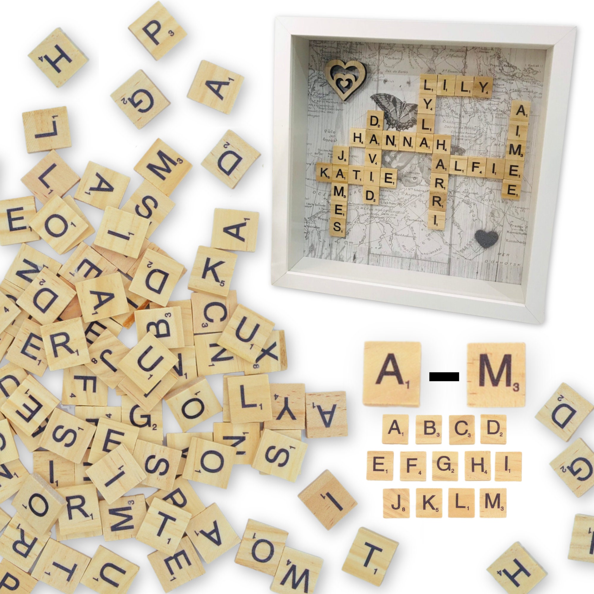 Scrapbooking Alphabet Embellishments Square Scrabble Tile Style