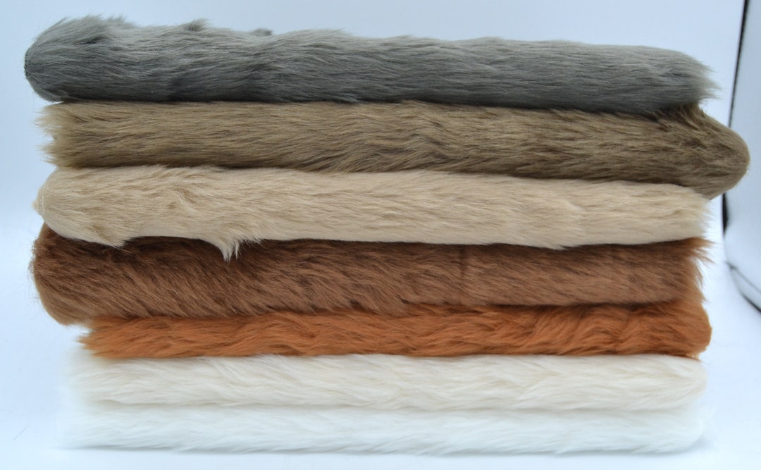 Rabbit Fur Plain Faux Fur Fabric Material 15mm Pile - Soft Toy Making ...