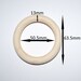 63.5mm x 13mm With 50.5mm Hole - Natural Wooden Linking Rings - DIY Jewellery Crafts - Curtain Rings