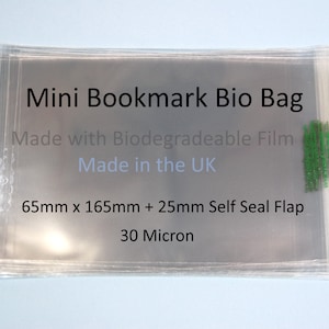 Mini sacs de violoncelle biodégradables pour cartes – 65 mm x 165 mm + lèvre auto-scellante de 25 mm – Transparent 30 microns