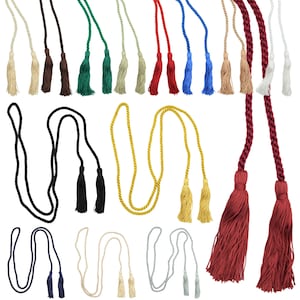 Cordón con borlas de doble extremo - Sujetacortinas con borlas de cadeneta, estilo retorcido