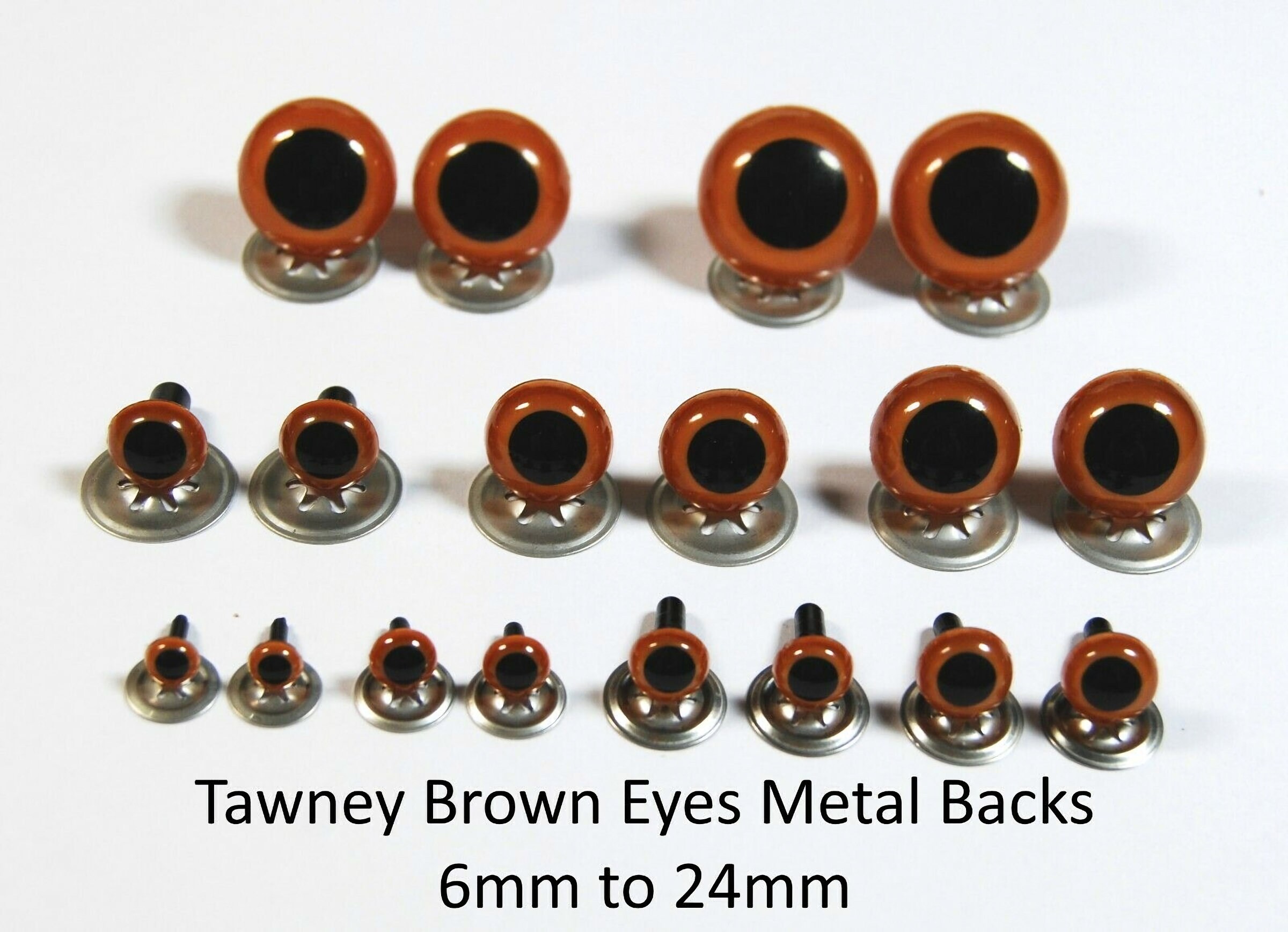 Various 6mm PLASTIC EYES with METAL BACKS for Teddy Bear Making Soft Toy Doll 