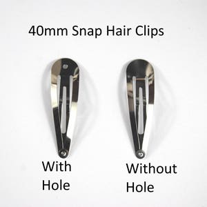 Haarclip van 40 mm - Keuze uit MET of ZONDER gaatje - Sleepy Bendies-Styling voor haar - Gebruikt door ambachtslieden en sieradenmakers als basis voor ontwerpen
