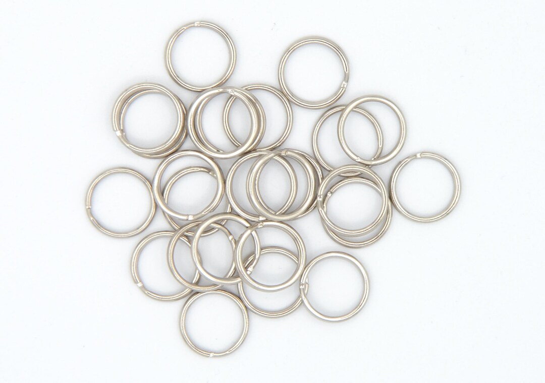 15mm SILVER - Plain Round Double Loop Split Ring - for Keyrings and ...