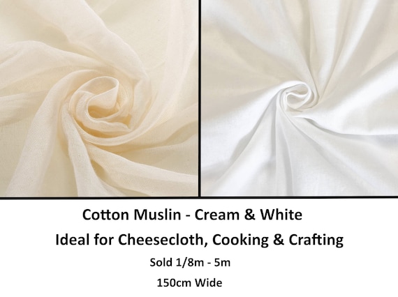 Muslin Fabric Material White, Cream Cheesecloth, Cooking, Straining,  Curtains, Baby -  Denmark