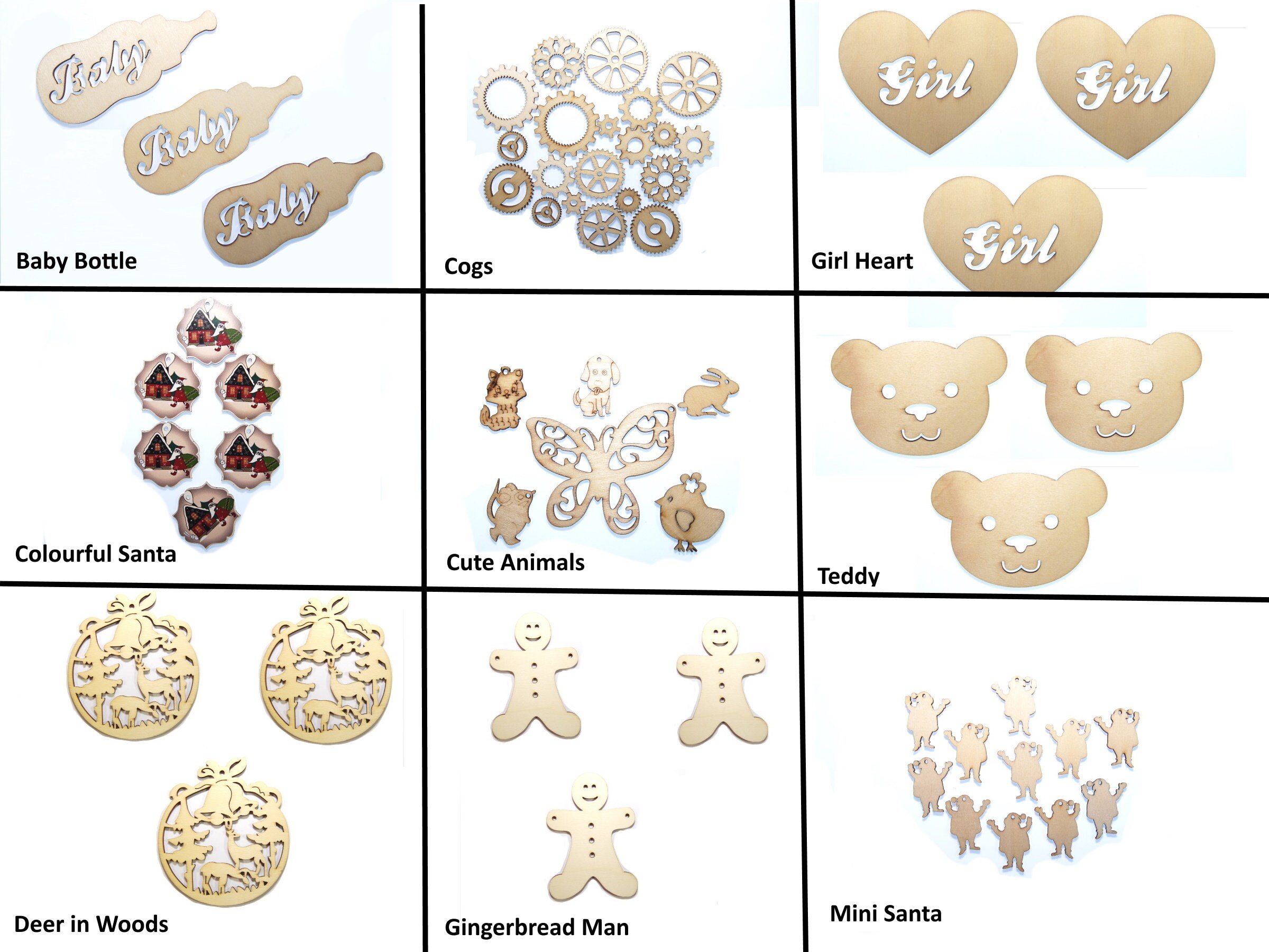 Wooden Tags Shapes / Christmas / Hanging Decorations / Xmas - Etsy UK