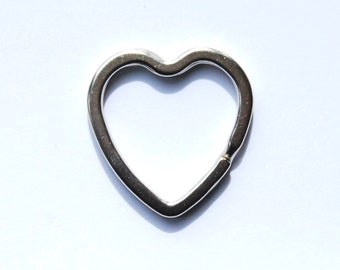 Bague brisée à double boucle en forme de coeur - Argent 31 mm - Anneau d'accessoires pour objets créatifs