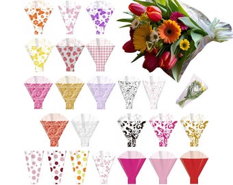 Florist Bouquet Flower Sleeves - Gift Wrap | Cellophane Bag | Packing Cover | Carry Home