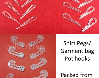 Clear Shirt Clips - Choice Of Two Sizes - For Presentation & Packaging Of Clothes