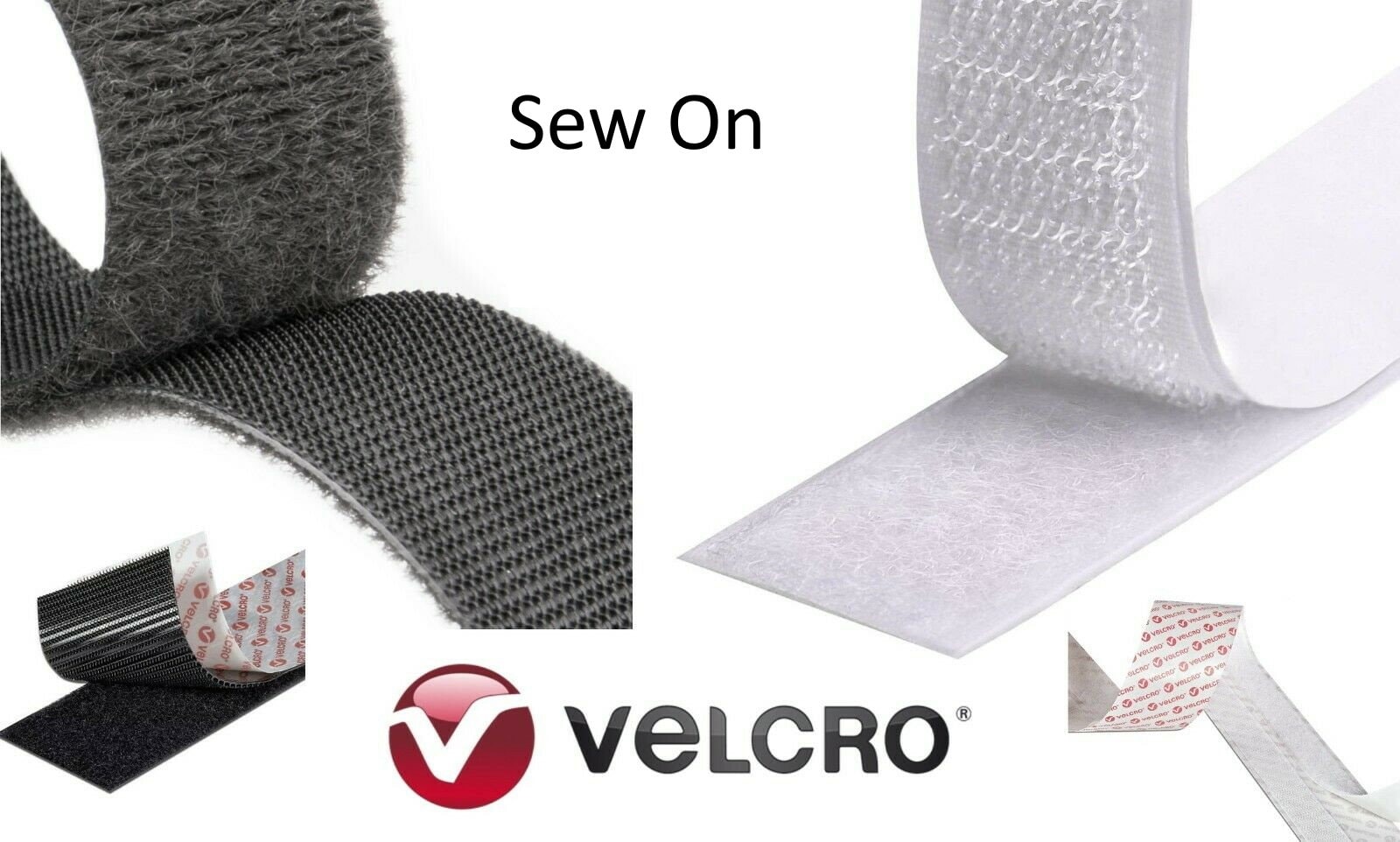 VELCRO® HOOK and LOOP SELF ADHESIVE VELCRO & SEW STITCH ON VELCRO Sticky  Strips