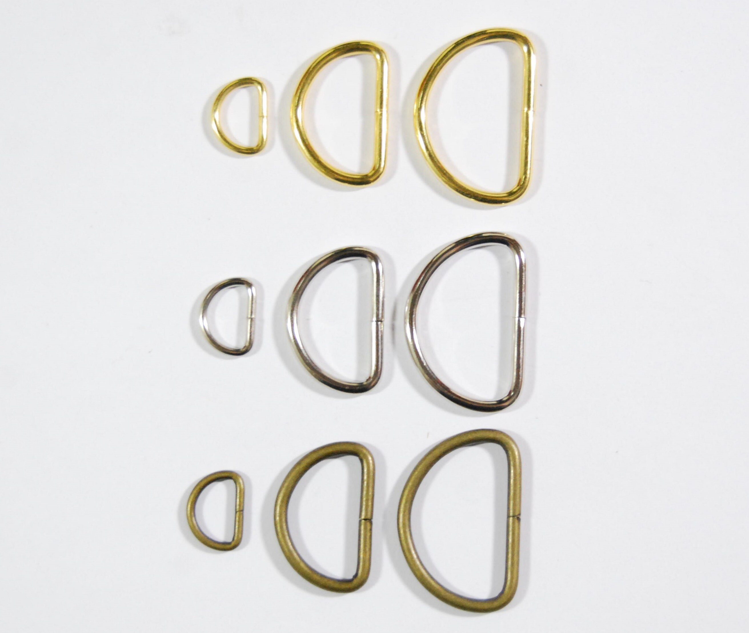 6PCS Bronze Heavy Duty D Ring, Round Rings, Metal D Rings, D-rings