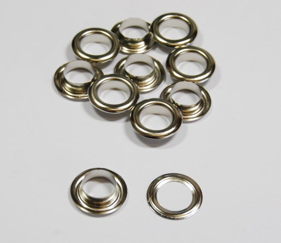 Silver High Quality Metal Eyelet Grommets & Washer Findings - Brass -  Choice of Sizes - Used For Leather Craft Clothing