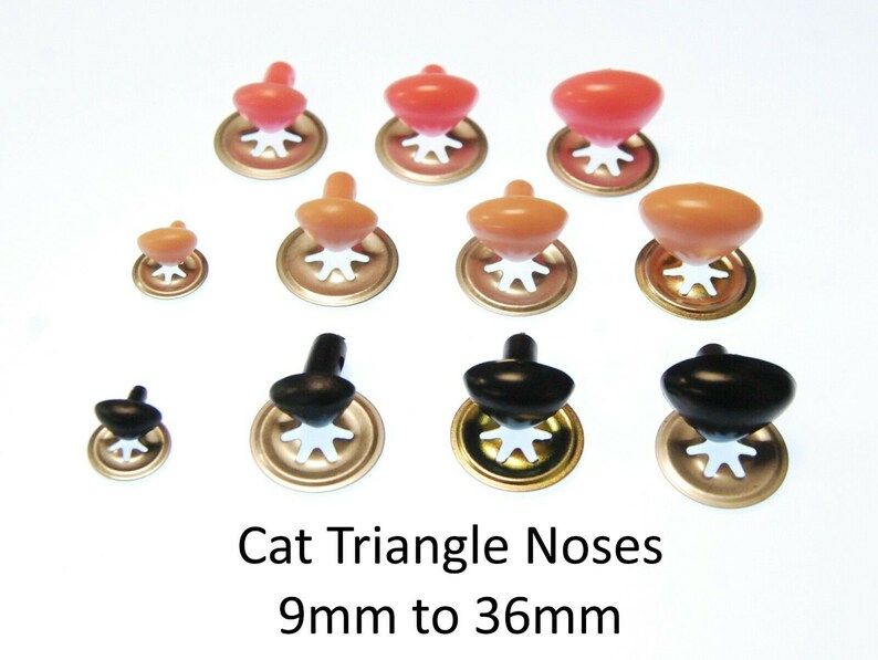 15mm Triangle Noses Choice of Colours Metal Back Noses for Soft Toys & Teddy Bears image 1