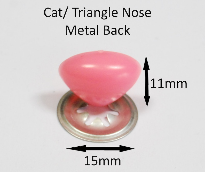 15mm Triangle Noses Choice of Colours Metal Back Noses for Soft Toys & Teddy Bears image 4