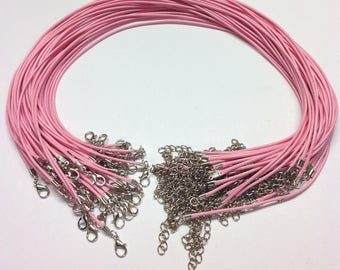 17.5" x 1.5mm  Waxed Cord Necklaces - Choice of Colours - For Jewellery Making