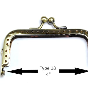 Straight Type 18 4 inch Purse Clasps - Antique Brass - Bag Accessories and Bag Making