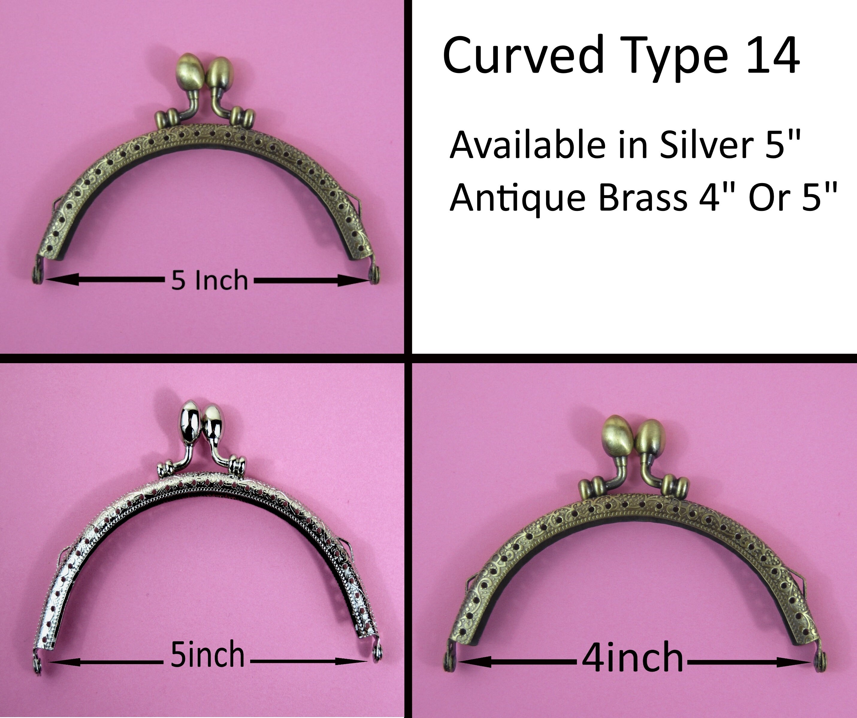 Curved Type 14 Purse Clasps Choice of Size & Colours Bag Etsy