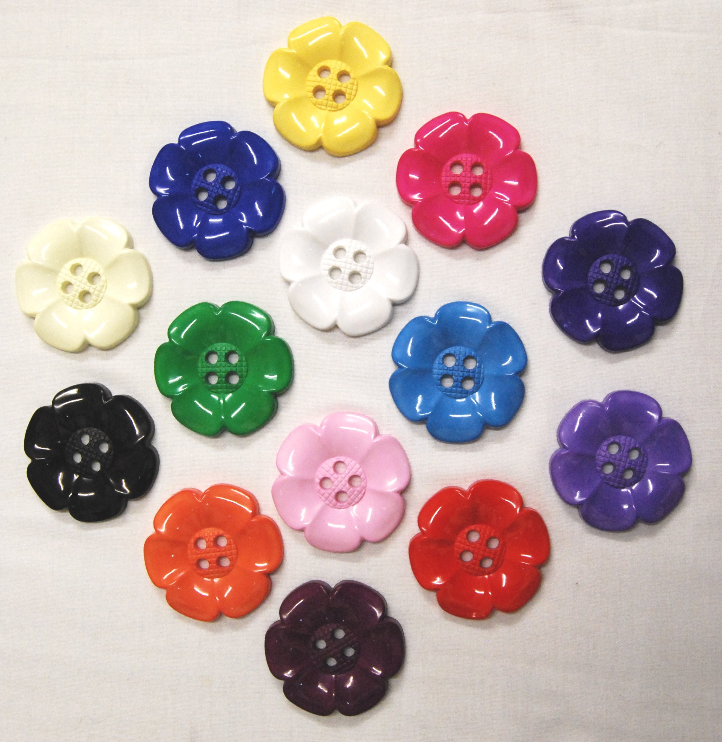 63mm Large Flower Buttons Choice of Colours Sewing Etsy