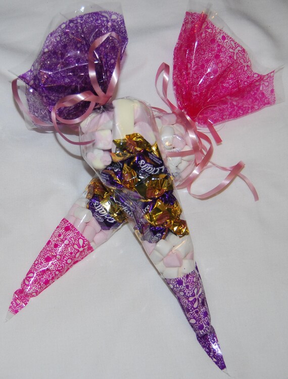 Medium //Small Cello Cone Sweet Treat Display Favor Gift Party Bags Clear Large