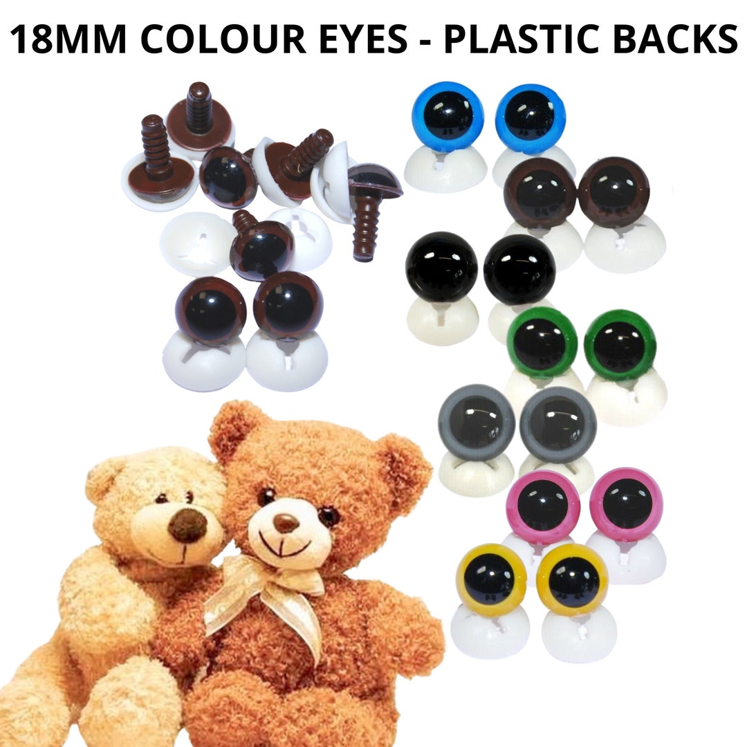 10mm Plastic Back Eyes Choice of Colours Safety Eyes With Plastic Backs for  Teddy Bear/animal Making 
