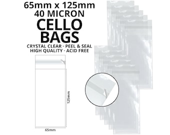 Wax Melts - 65mm x 125mm Cello Bags + 30mm Self Seal Lip Clear Cello Display Bags - 40 Micron